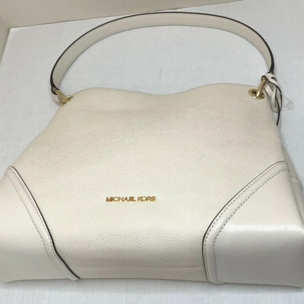 Michael Kors ‘Nicole’ Shoulder Bag in Light Cream Pebbled Leather, Medium, *NWT* - Picture 9 of 11